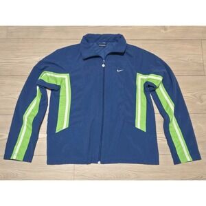 Nike Track Jacket Windbreaker Vintage Silver Tag Womens M 8-10 Blue Green